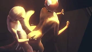Furry Yaoi - Fox gives boy a handjob then fucks him against the wall in an alley - Anime Manga Asian Japanese Game Porn Gay