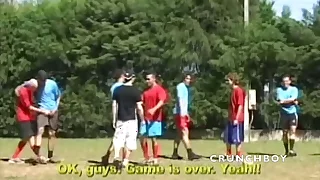 bareback gang bang with footballers straight boys fucking after the match